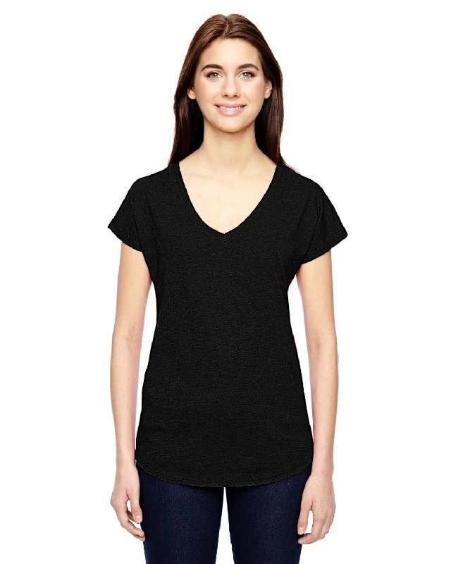 Anvil Ladies Triblend V-Neck T-Shirt | Black