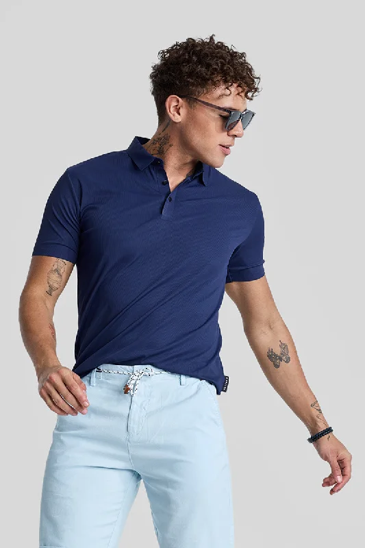 Dark Blue Stitchless Polo T-Shirt