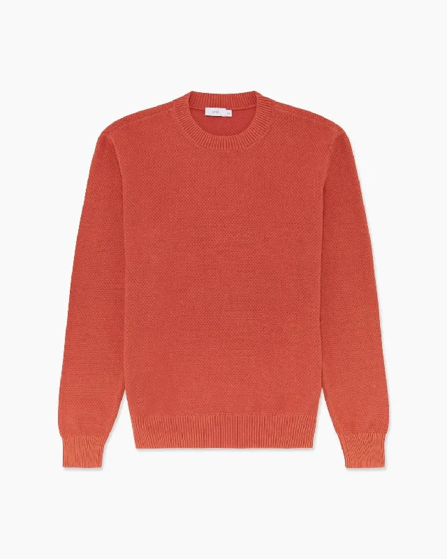 Mens Pigment Dye Sweater In Spiced Ginger