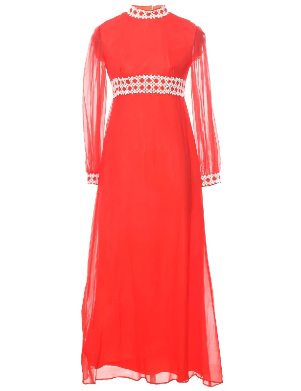 Red Maxi Dress - XS