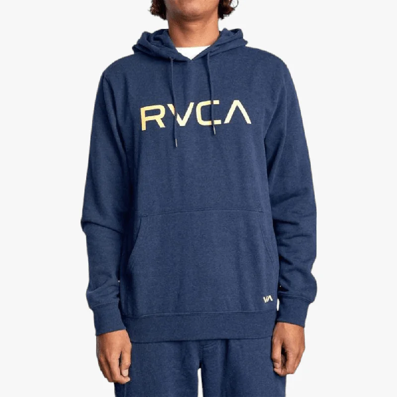 Rvca Mens Big Rvca Hoodie Pullover Navy Heather