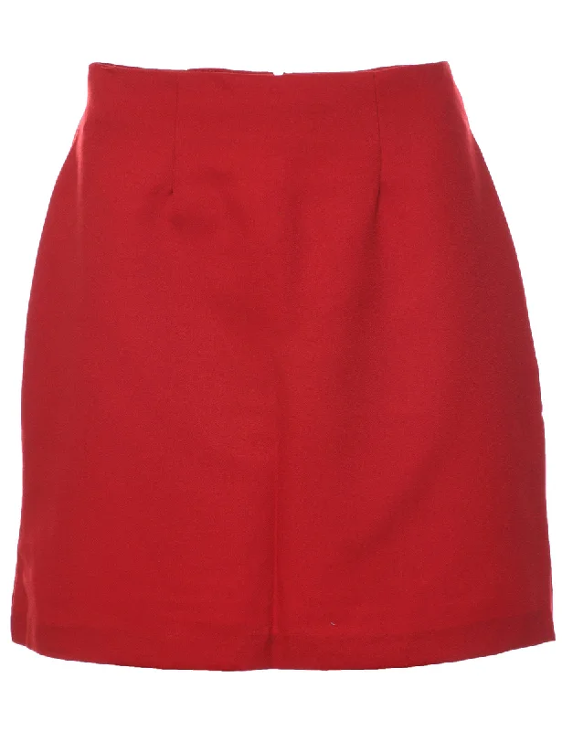 Red Pencil Skirt - M