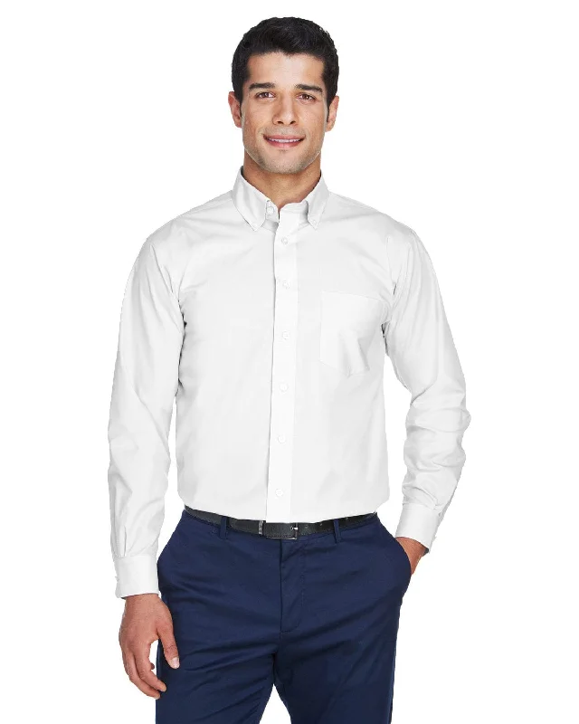 Devon & Jones Crown Woven Collection Solid Broadcloth Shirt | White