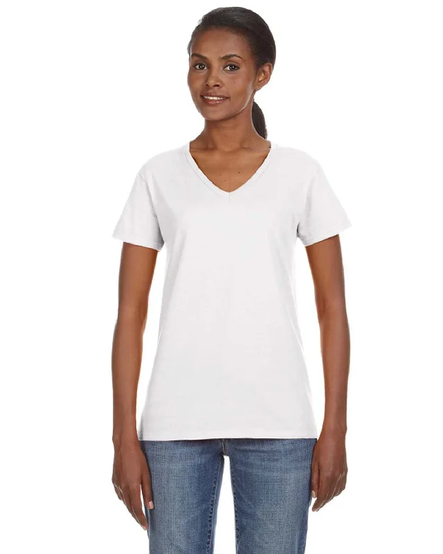 Anvil Ladies Lightweight V-Neck T-Shirt | White