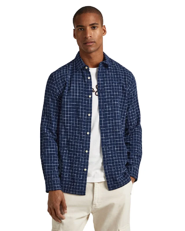 Pepe Jeans Navy Checked Cleveland Shirt