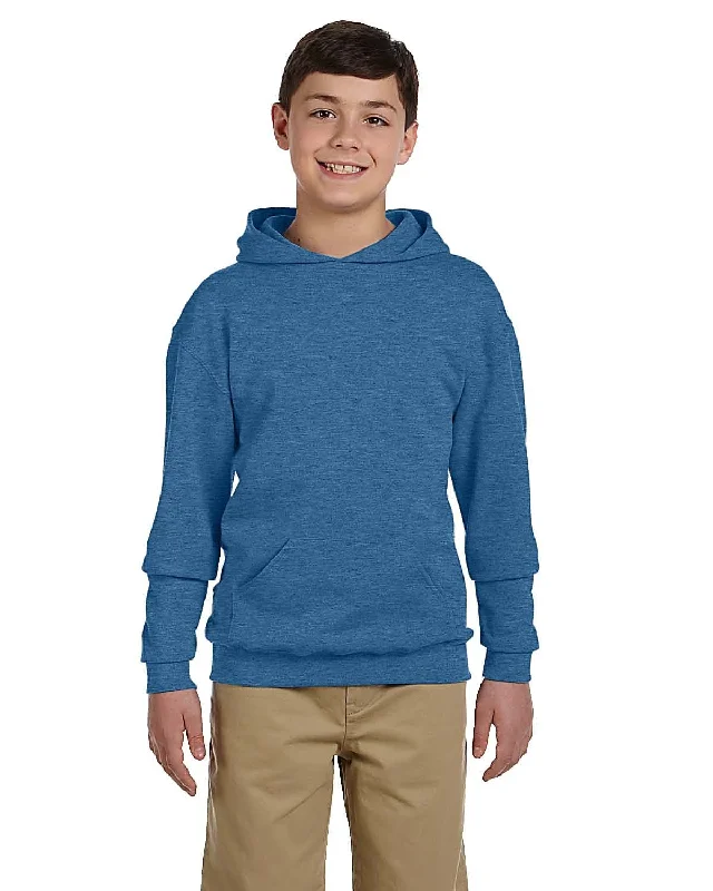 Jerzees Youth 50/50 Fleece Hooded Sweatshirt | Vint Htr Blue