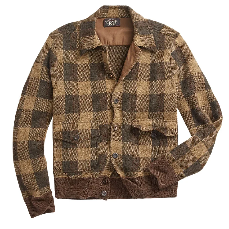 RRL by Ralph Lauren Plaid Wool Jumper Jacket Olive Multi