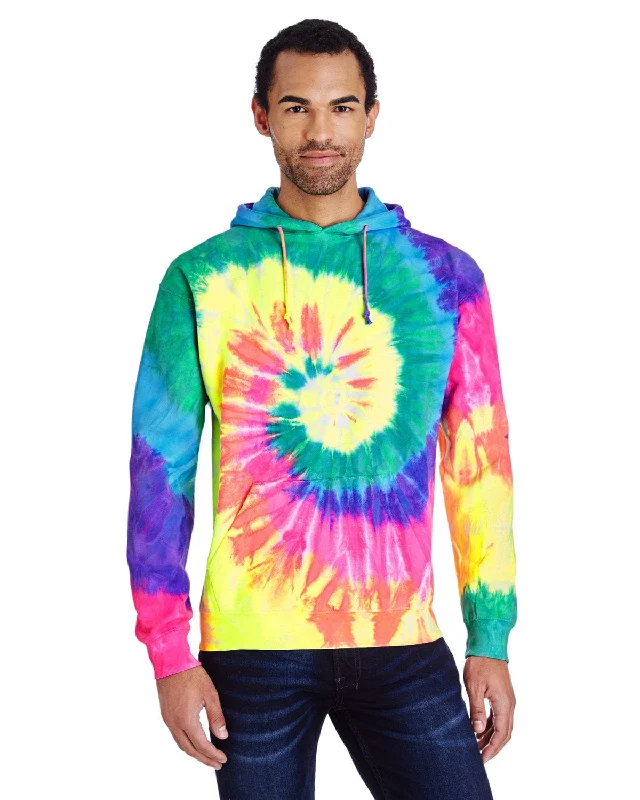 Tie-Dye Pullover Hoodie | Neon Rainbow