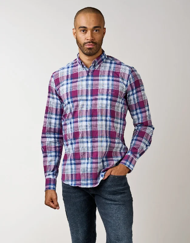 Ohope Burgundy Check Shirt