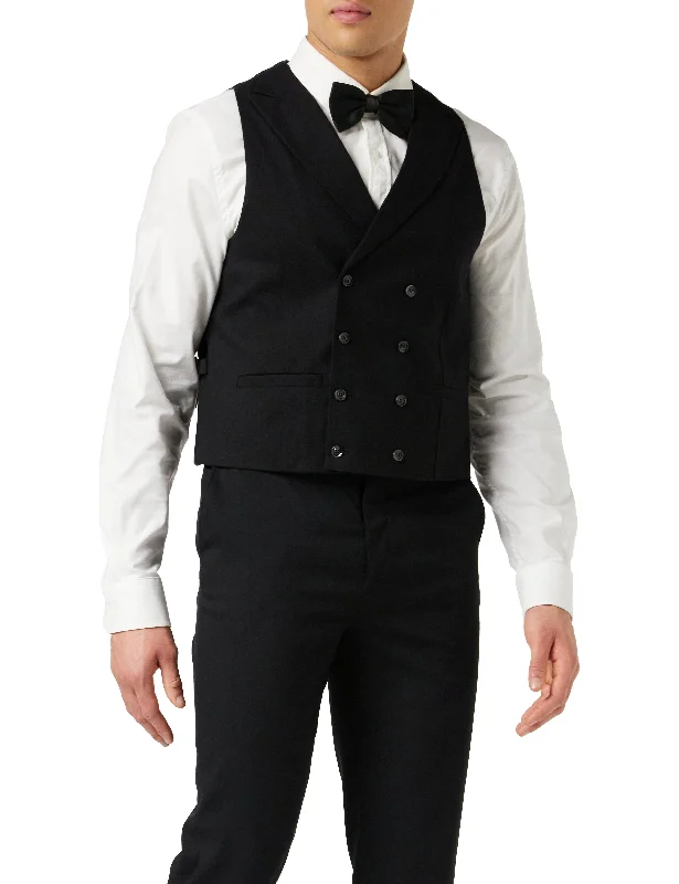 MAX DOUBLE BREASTED BLACK WAIST COAT