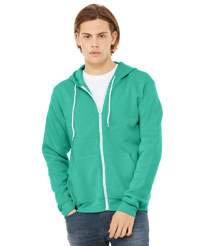 Bella+Canvas Unisex Poly-Cotton Fleece Full-Zip Hoodie | Teal