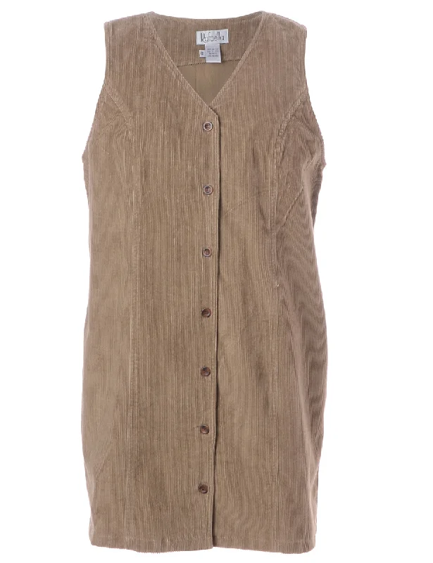 Reworked Sara Short Corduroy Dress - L