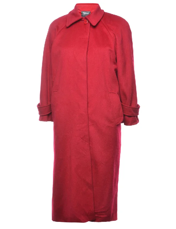 Red Wool Coat - M