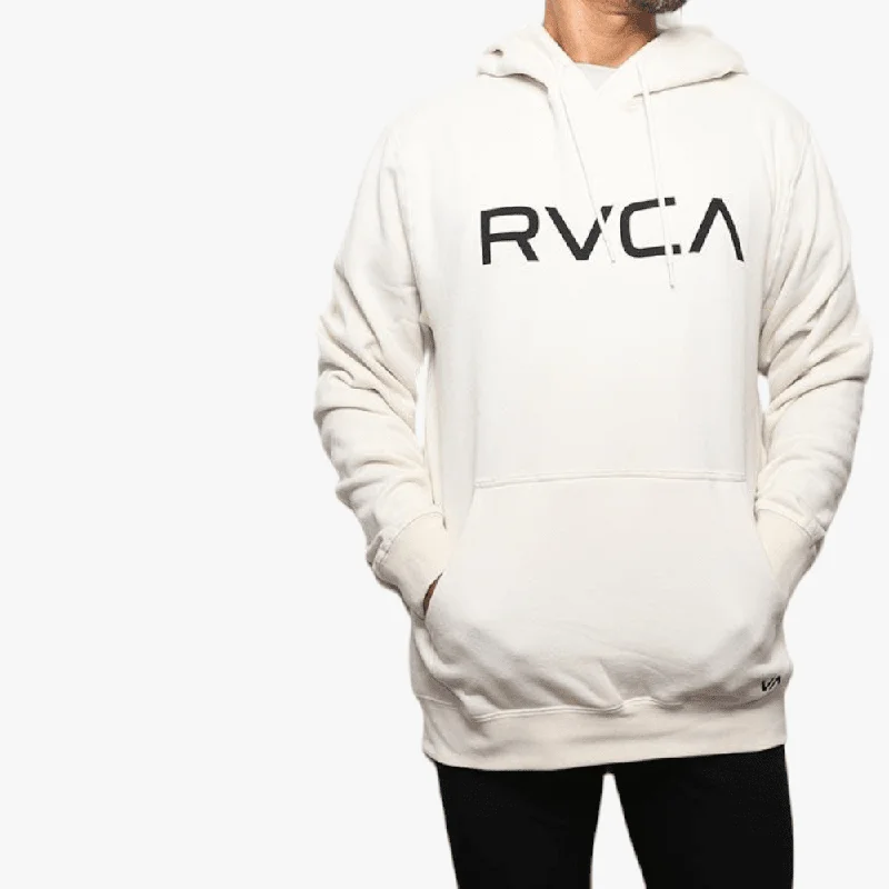 Rvca Mens Big Rvca Hoodie Pullover Silver Bleach