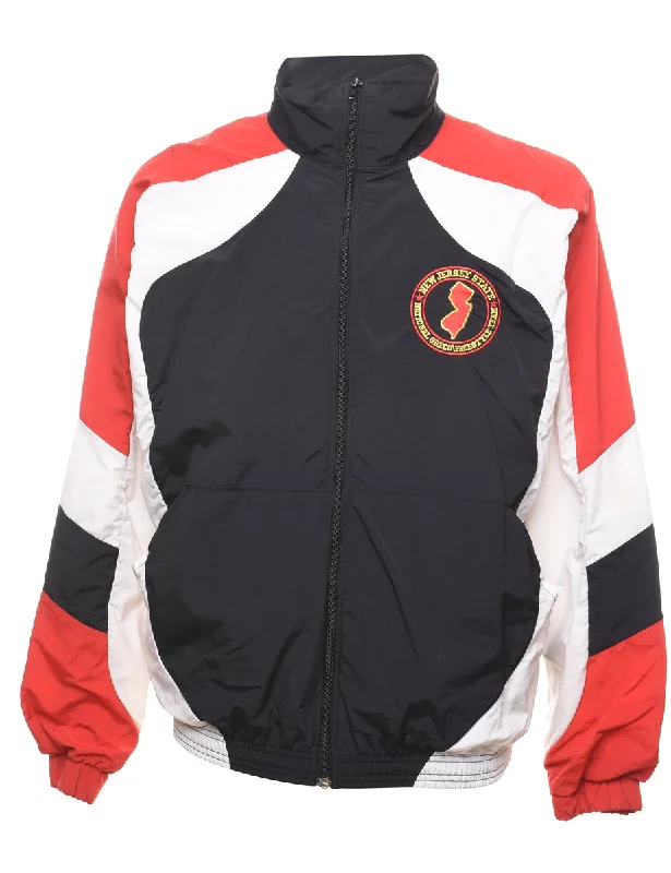 Red, Black & White New Jersey Team Nylon Jacket - XL