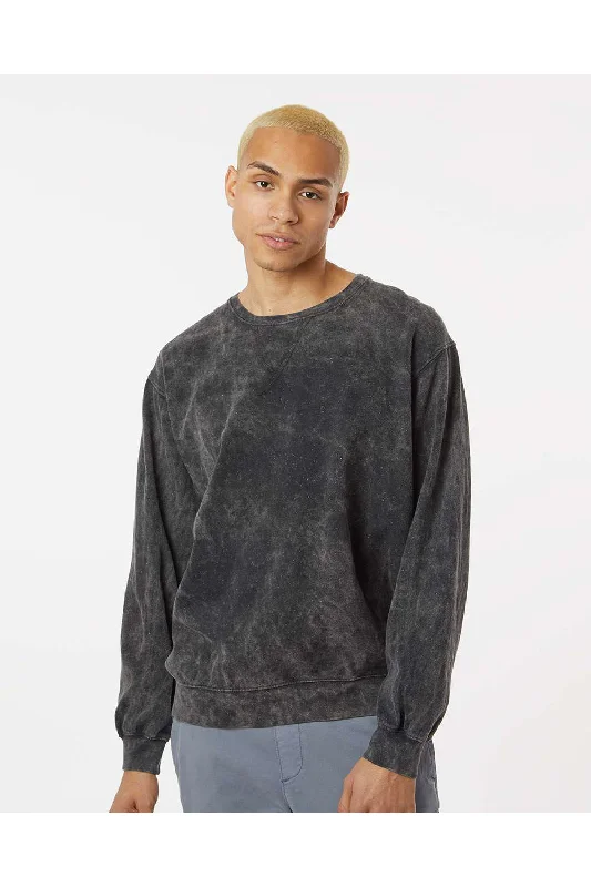 Super Discount Dyenomite Mens Premium Fleece Mineral Wash Crewneck Sweatshirt - Black Mineral Wash