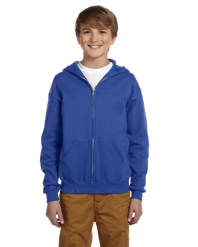 Jerzees Youth Full-Zip Hooded Sweatshirt | Royal