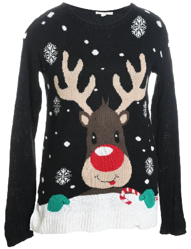 Reindeer Christmas Jumper - M