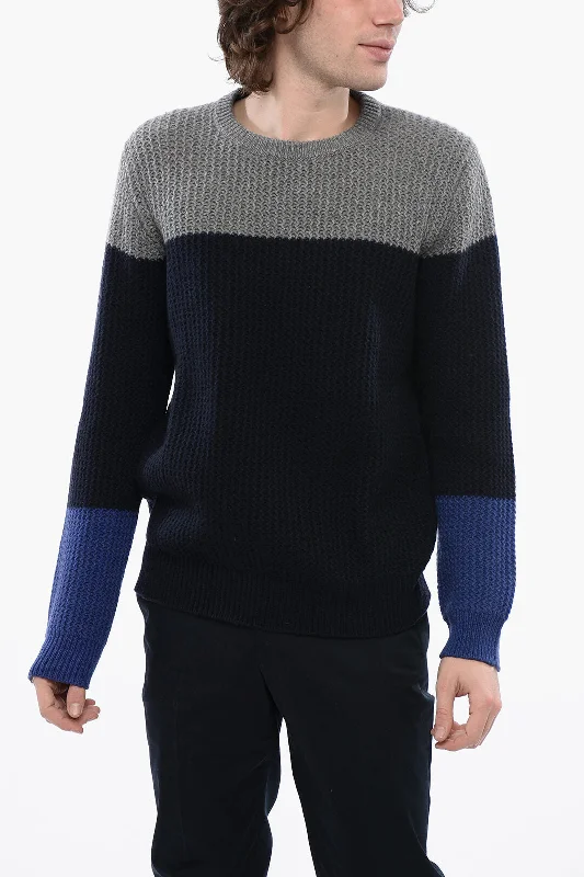 Corneliani Two Tone Cashmere Crewneck Pullover