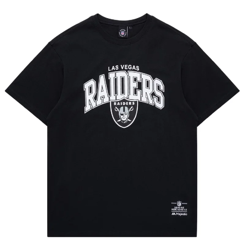 Majestic NFL Logo Arch Tee Las Vegas Raiders Faded Black