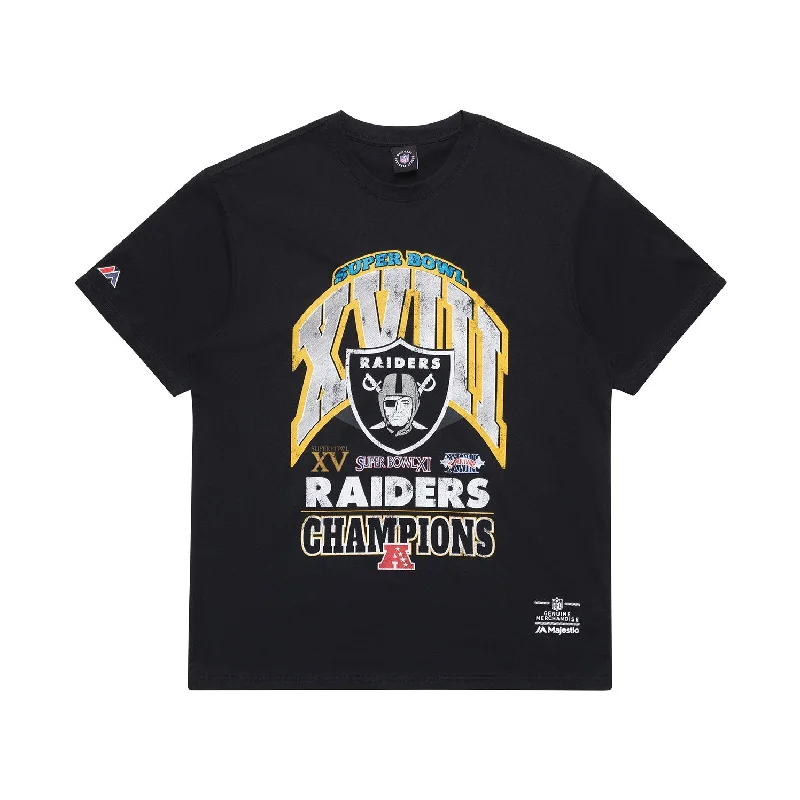 Majestic NFL Title Champions Tee Las Vegas Raiders Faded Black