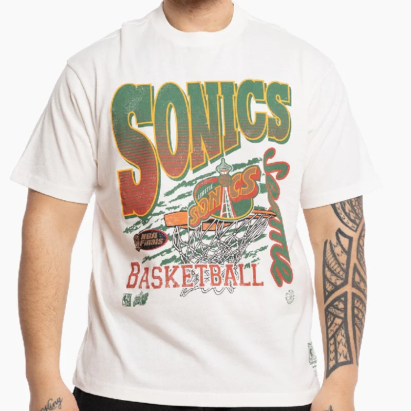 Mitchell & Ness NBA Basket Tee Seattle Supersonics Vintage White