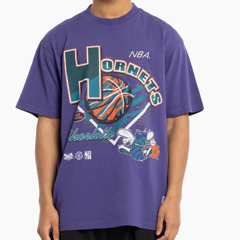 Mitchell & Ness NBA Brush Off Tee Charlotte Hornets Purple