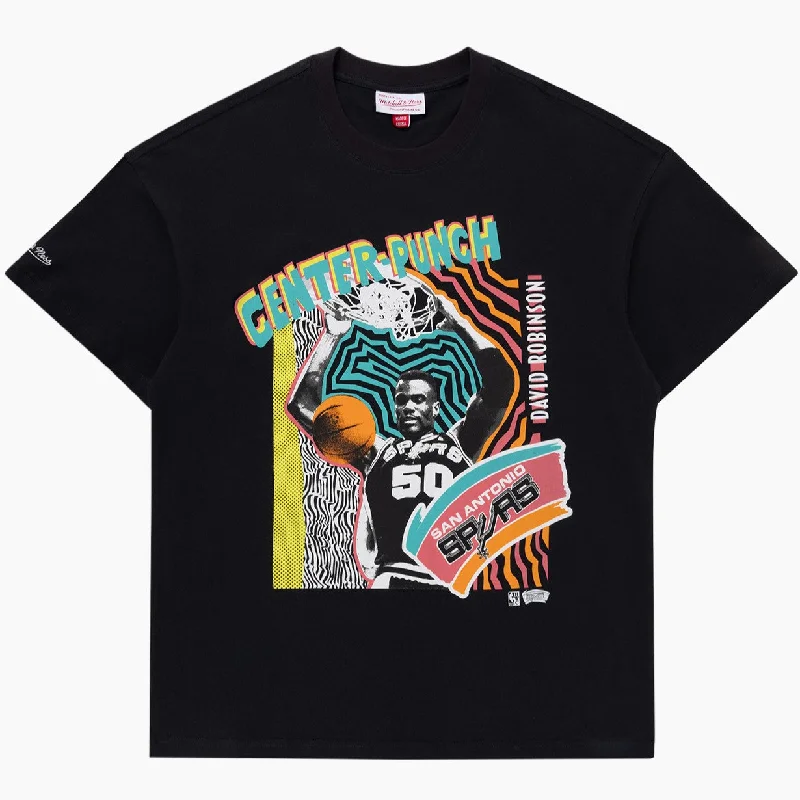 Mitchell & Ness NBA Center Punch Tee David Robinson San Antonio Spurs Faded Black