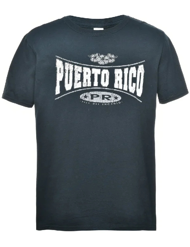 Puerto Rico Black & White Printed T-shirt - L